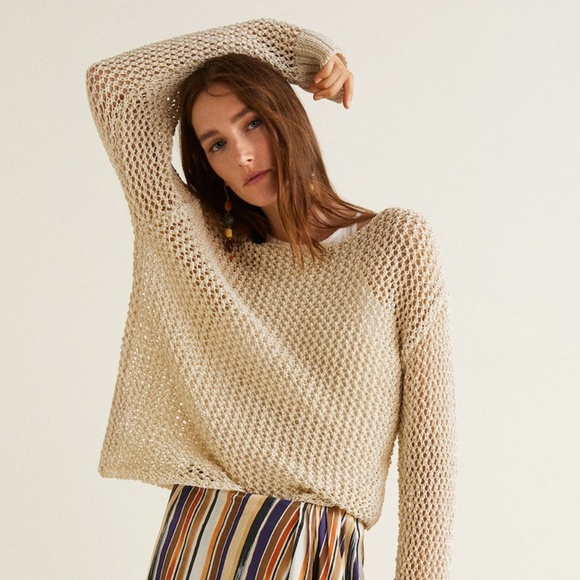 Mango Sweaters - MANGO Chunky sweater Oversized Mesh Knit